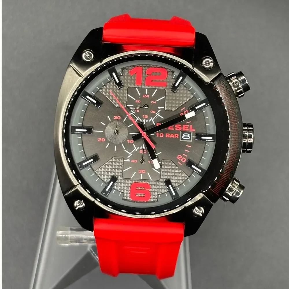 Diesel Overflow DZ4481 Chronograph Red Silicone 55mm Men’s Watch